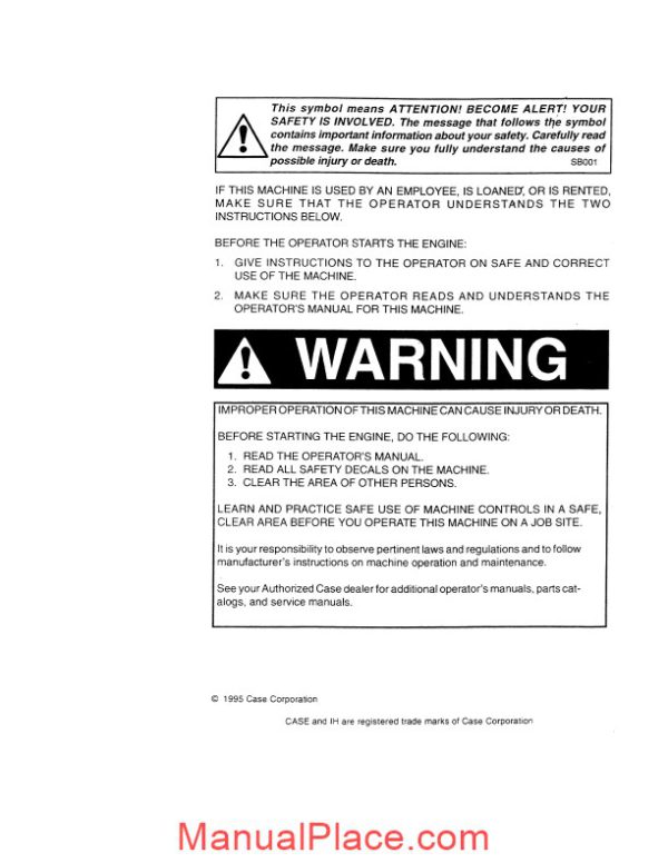 case forklift 580ck operators manual page 2