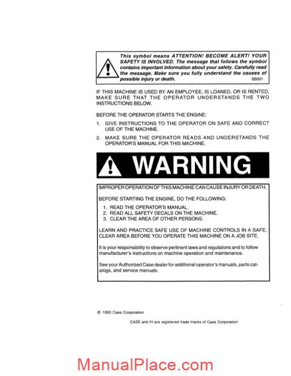 case forklift c series operators manual page 2