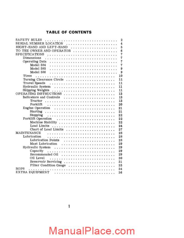 case forklift ck hydrostatic forklift operators manual page 3