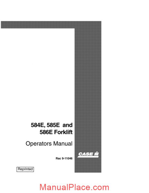 case forklift e series operators manual page 1