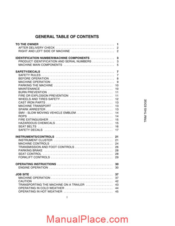 case forklift e series operators manual page 3