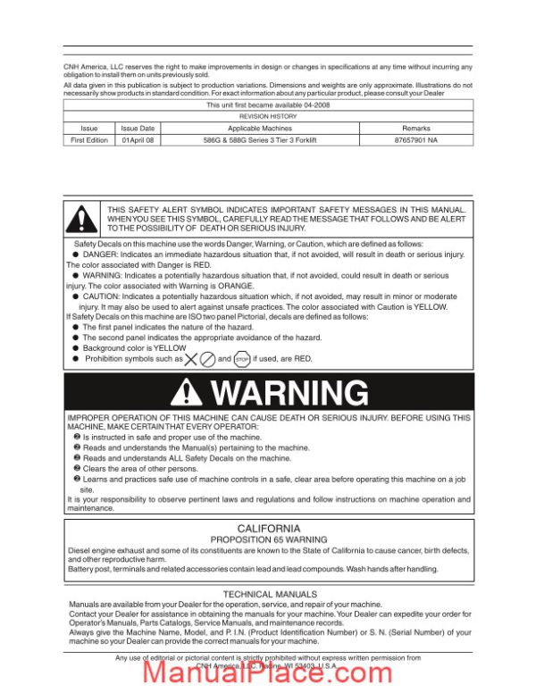 case forklift g series 3 forklift operators manual page 2