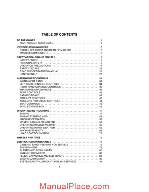 case forklift g series forklift operators manual page 3