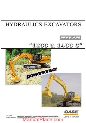 case hydraulic excavators poclan 1288 1488c shop manual page 1