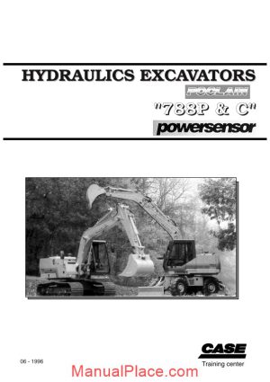 case hydraulic excavators poclan 788p c shop manual page 1