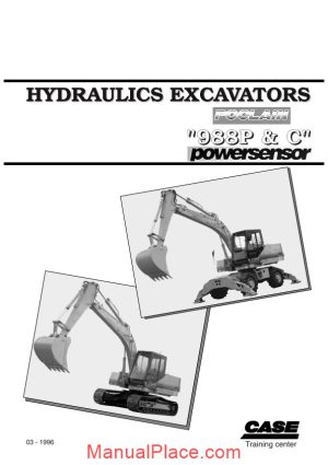 case hydraulic excavators poclan 988p c shop manual page 1