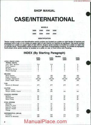 case international 2090 2094 2290 2294 2390 2394 2590 2594 shop manual page 1