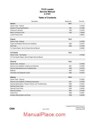 case loader 721d repair manual page 1