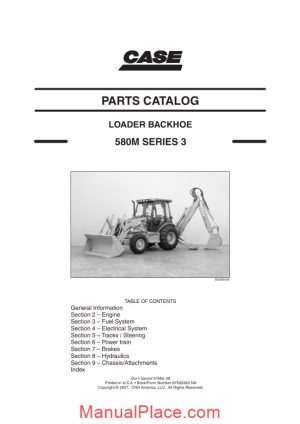 case loader backhoe 580m series 3 parts catalog page 1