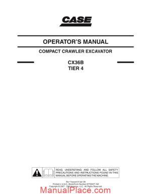 case mini excavator cx36b tier 4 operator manual page 1