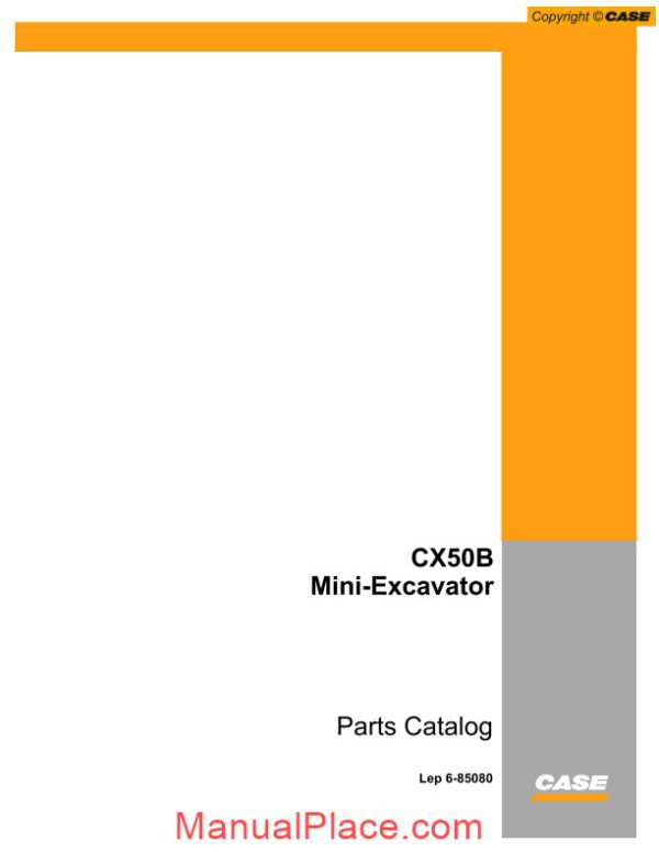 case mini excavator cx50b parts catalog page 1