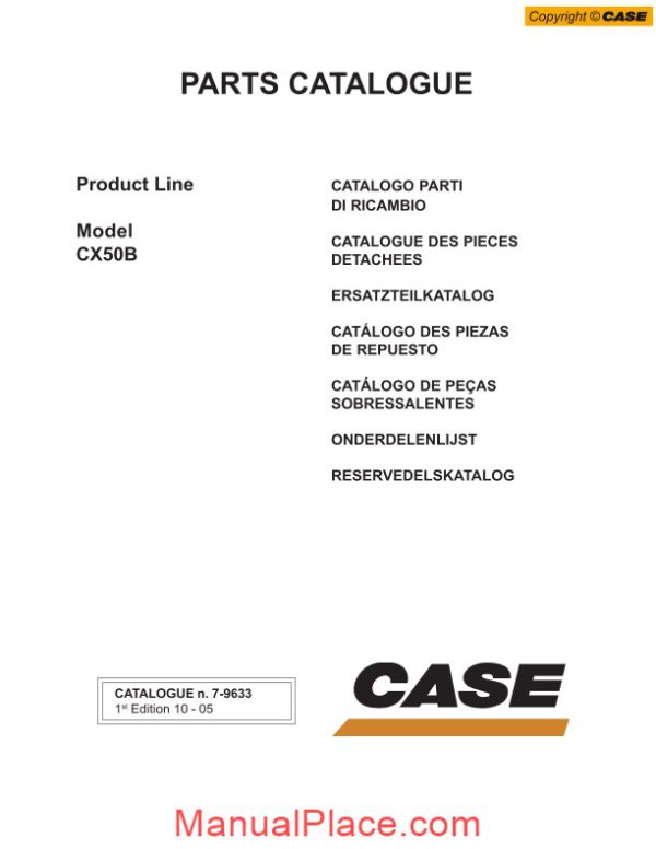 case mini excavator cx50b parts catalog page 3