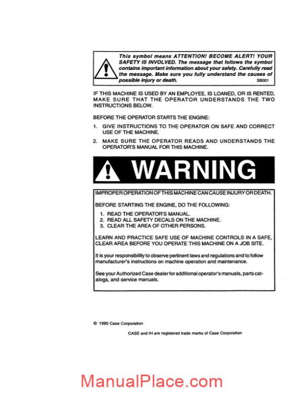 case w24 operators manual page 2