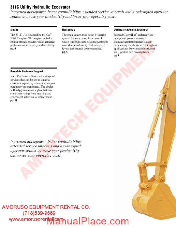 cat 311 cu technical specifications page 2