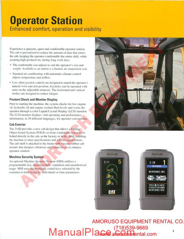 cat 314 dcr 314d lcr technical specifications page 3