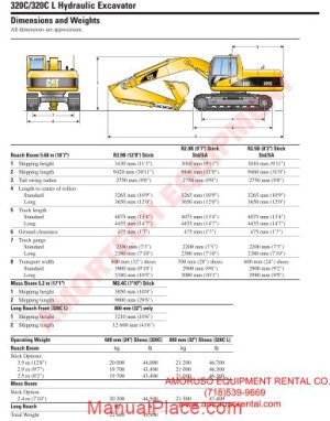 cat 320 cl slr technical specifications page 1