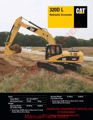cat 320 dl technical specifications page 1