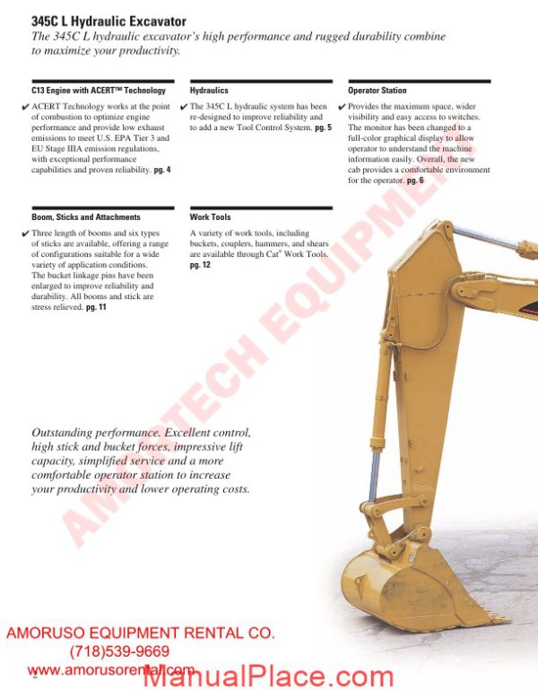cat 345cl technical specifications page 2