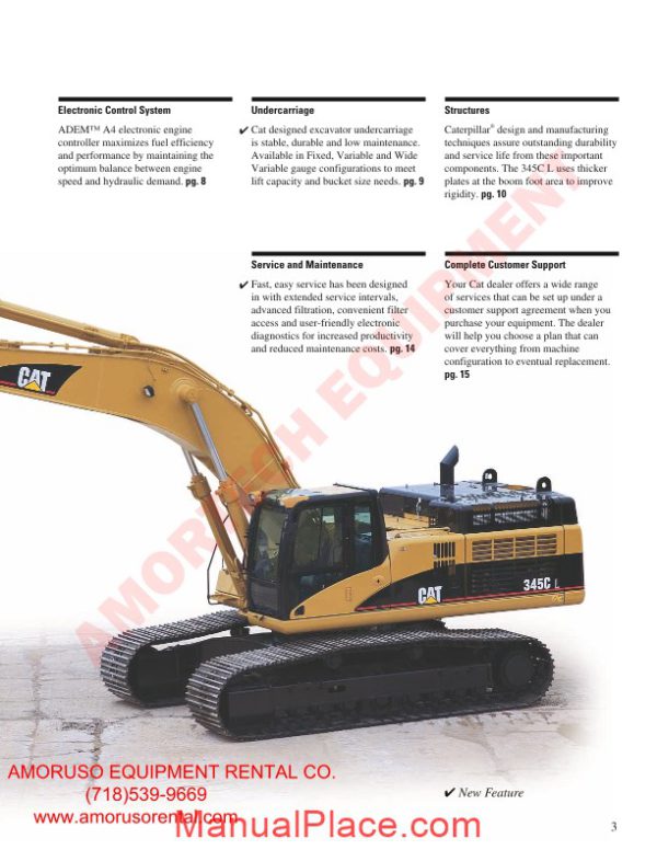 cat 345cl technical specifications page 3
