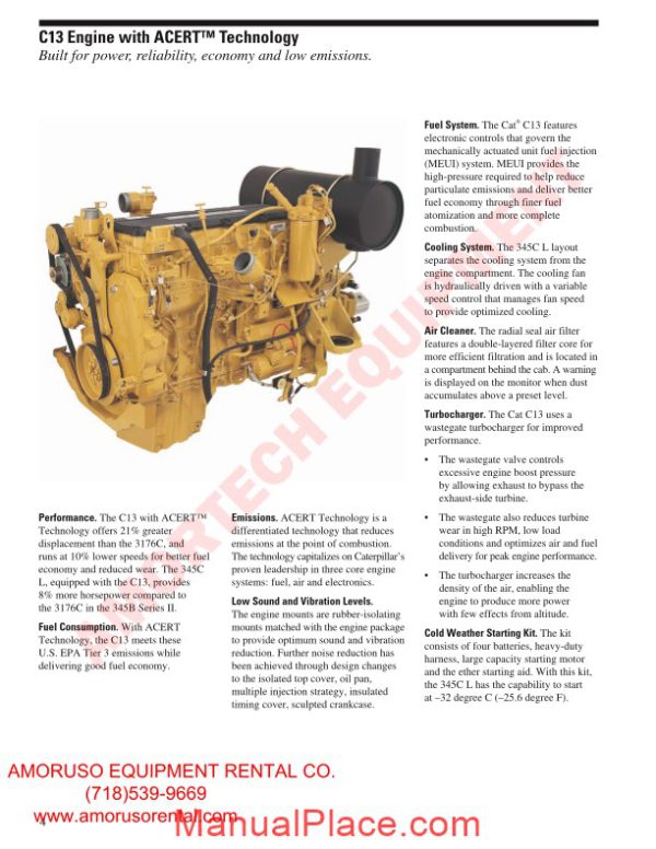 cat 345cl technical specifications page 4