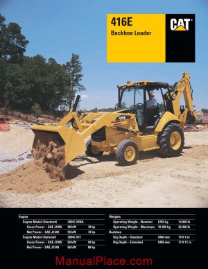 cat 416e technical specifications page 1