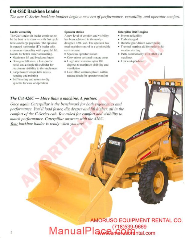 cat 426 technical specifications page 2