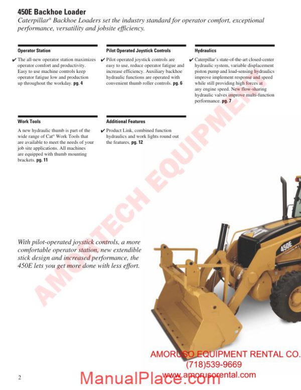 cat 450e technical specifications page 2