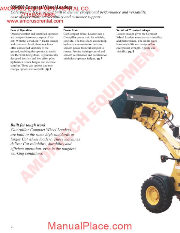 cat 906g technical specifications page 2