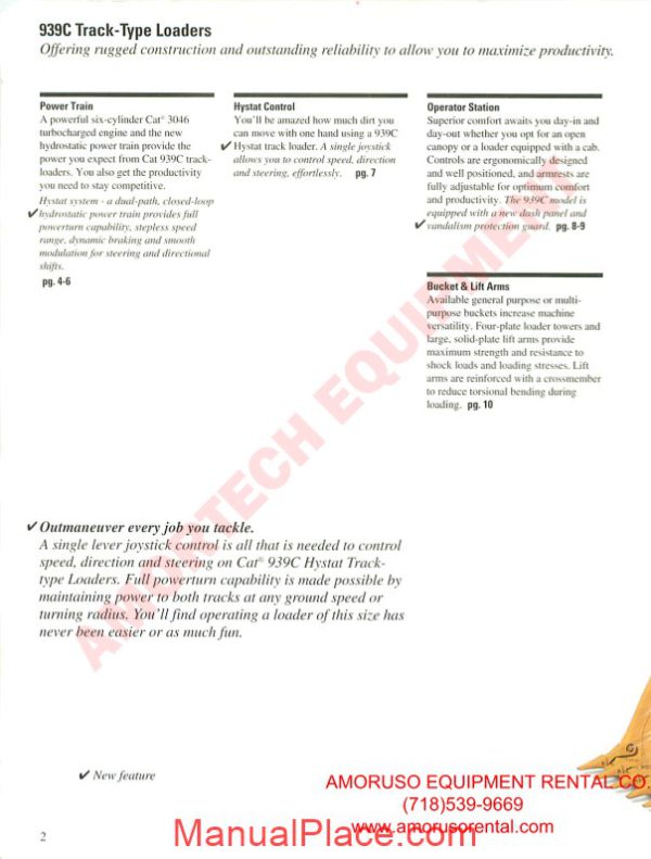 cat 939 technical specifications page 2