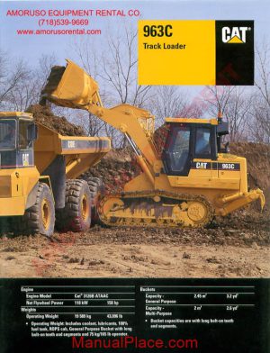 cat 963 technical specifications page 1