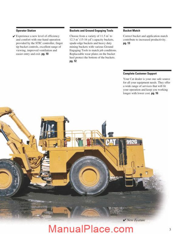 cat 992g technical specifications page 3