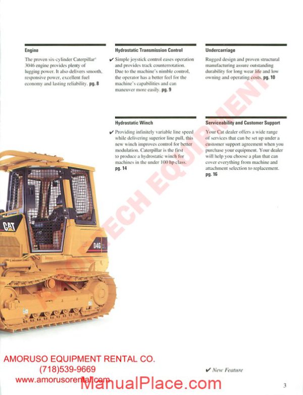 cat d4g technical specifications page 3