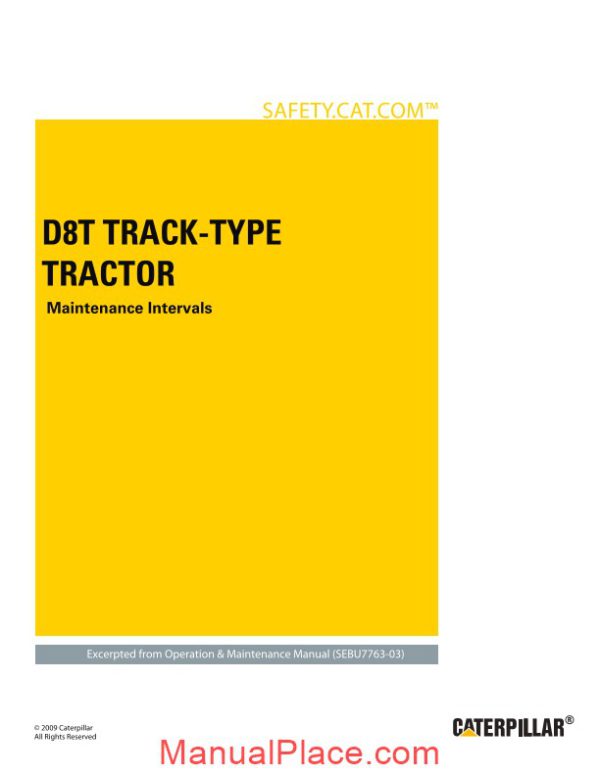 cat d8t technical specifications page 1