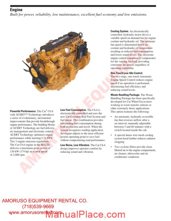 cat m322 technical specifications page 4