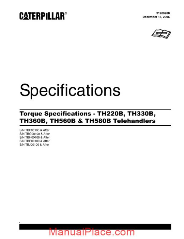 cat telehandler th360b service manual page 2