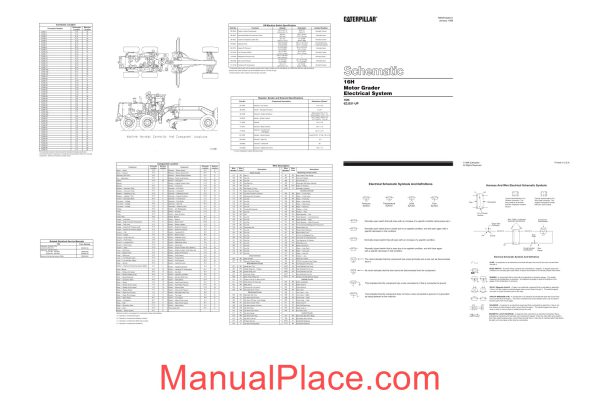 caterpillar 16h motor grader electrical system schematic page 1