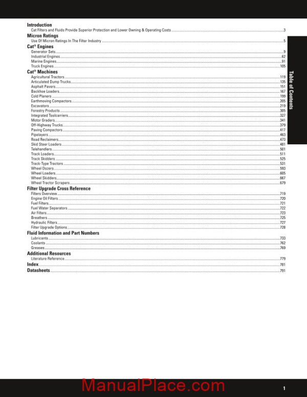 caterpillar 2011 filter and fluid application guide 4th edition page 2