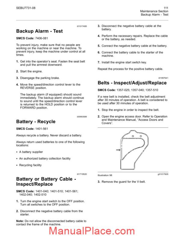 caterpillar 216b 268b skid steer loader operation and maintenance manual page 4