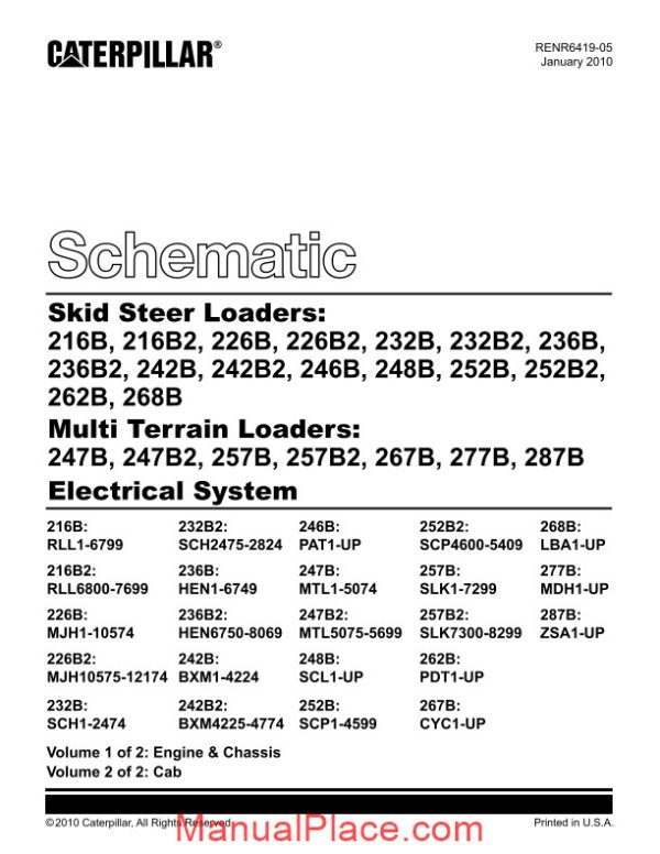 caterpillar 216b 287b electrical system page 2