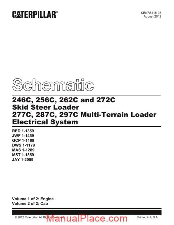 caterpillar 246c 256c 262c 272c skid steer loader electrical system page 2