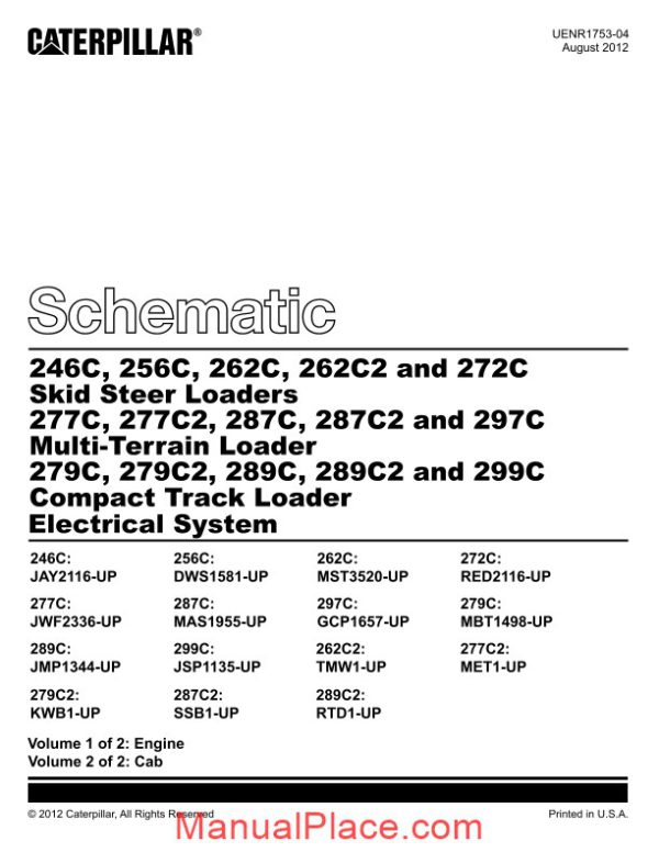 caterpillar 262c skid steer loader electrical system page 2