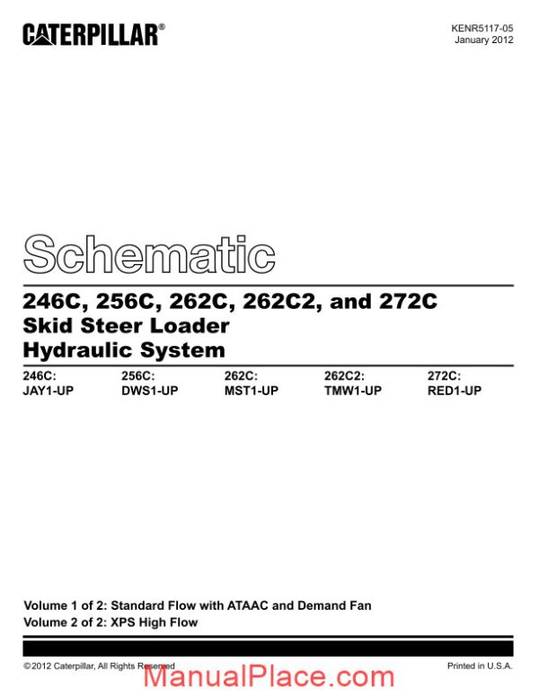 caterpillar 262c skid steer loader hydraulic system page 2