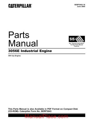 caterpillar 3056e industrial engine parts manual page 1