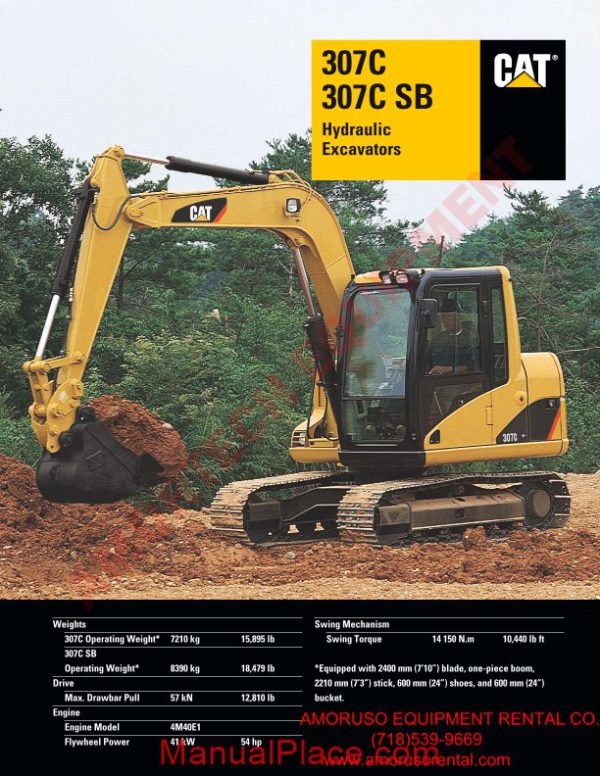 caterpillar 307 csb technical specifications page 1