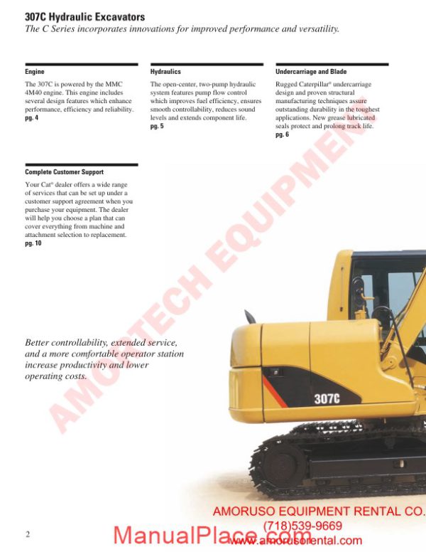 caterpillar 307 csb technical specifications page 2