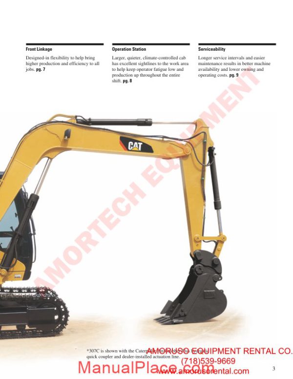 caterpillar 307 csb technical specifications page 3