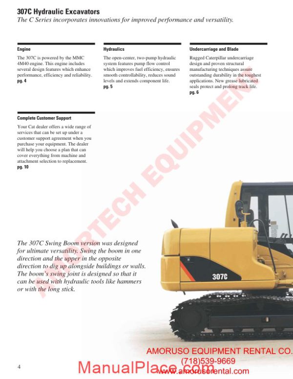 caterpillar 307 csb technical specifications page 4