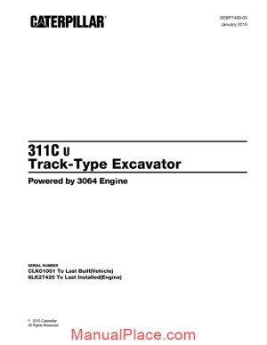 caterpillar 311c u track type excavator parts manual japonesa 2010 page 1