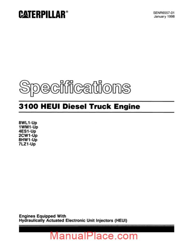 caterpillar 3126b c10 c12 shop manual page 1