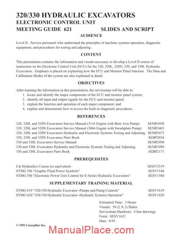 caterpillar 320 330 hydraulic excavator electronic control unit page 2